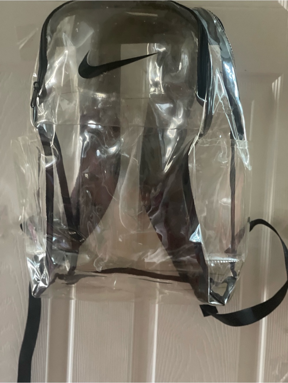 Nike Brasilia training transparent PVC Backpack with Black Trim and Logo - Picture 2 of 15